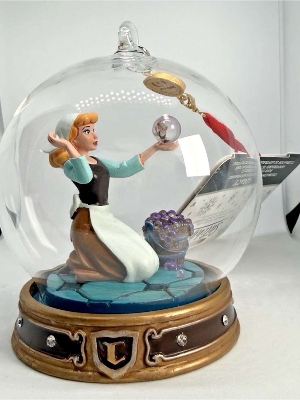 Disney Parks  Cinderella 75th Anniversary Glass Dome Sketchbook Ornament 
NWT